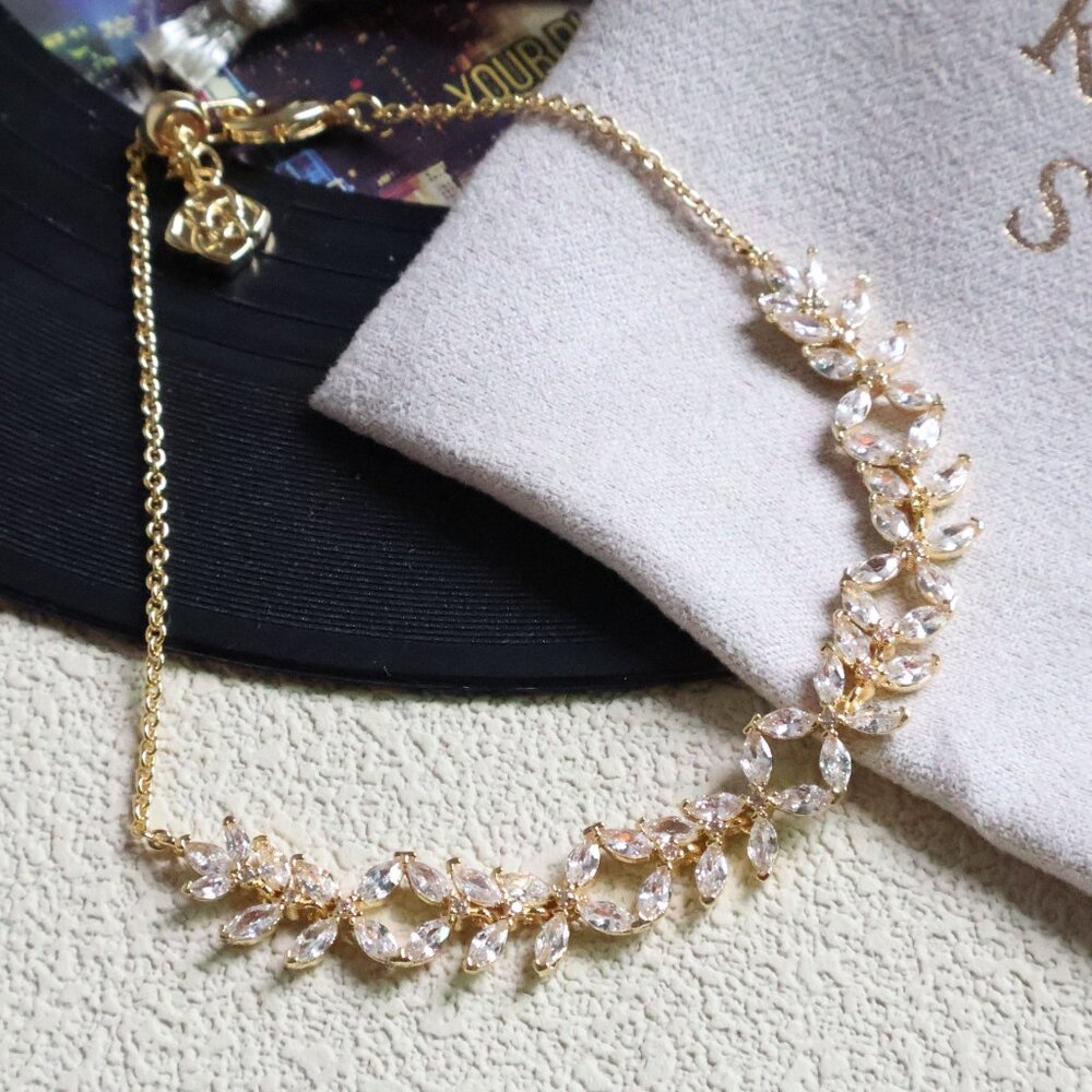 Kendra Scott Rosalie Gold Tennis Bracelet White CZ NEW - Picture 2 of 2